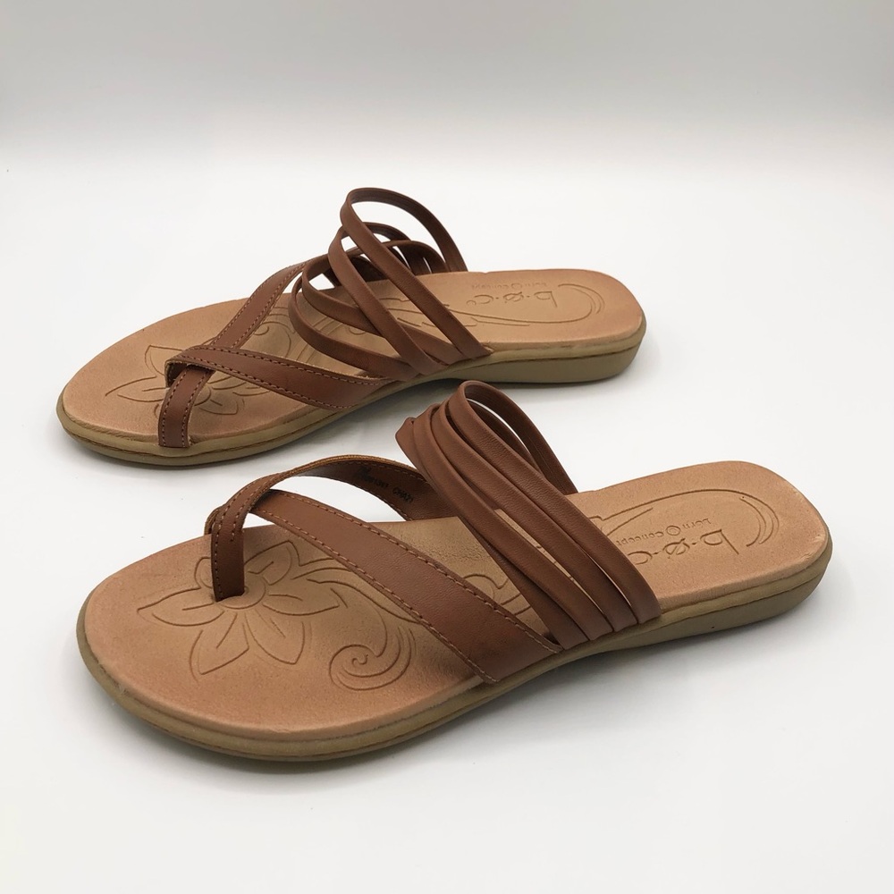 boc Born Brown Leather Strappy Sandals Flats Women’s Size 7